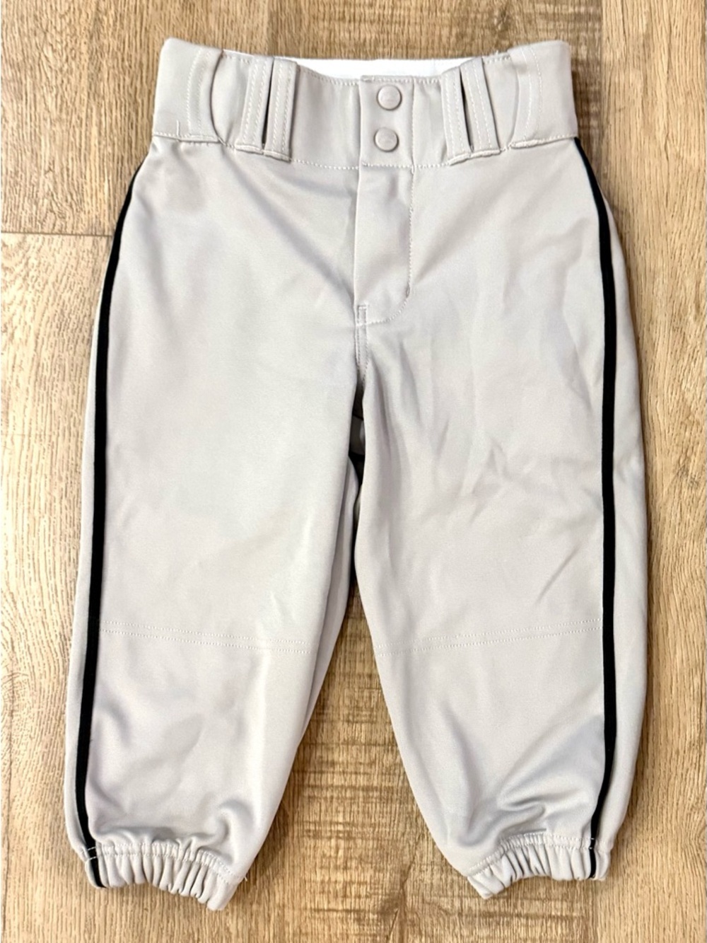 Champro Youth Baseball Pants Gray Black Stripe Elastic Hem Youth Small